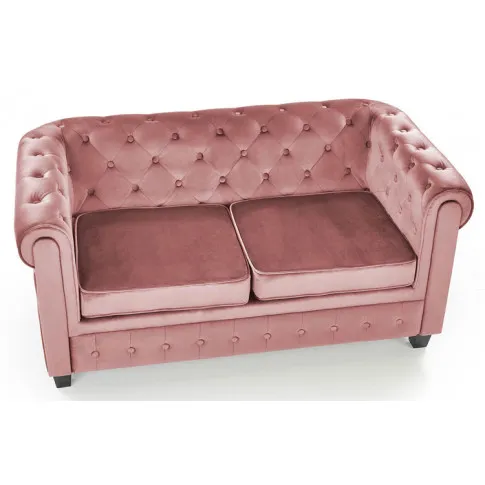 Rozowa welurowa sofa pikowana Vismos 4X