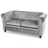 Szara pikowana sofa w stylu Chesterfield  - Vismos 4X