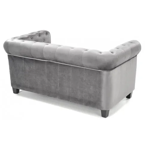 Szara pikowana sofa welurowa Vismos 4X