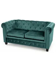 Zielona pikowana sofa w stylu Chesterfield  - Vismos 4X