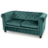 Zielona pikowana sofa w stylu Chesterfield  - Vismos 4X