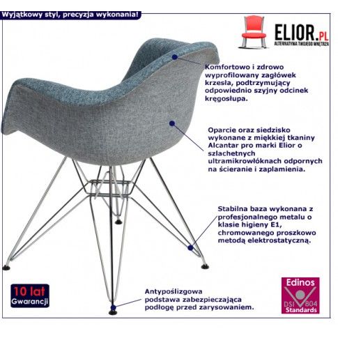 Fotografia Fotel muszelka Belio 2X - niebieski z kategorii Krzesła