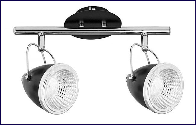 Czarna lampa sufitowa reflektorowa Y483-Orelia