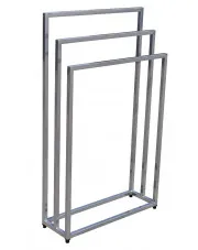 Srebrny nownoczesny stojak na ręczniki 60 cm - Kardik 4X