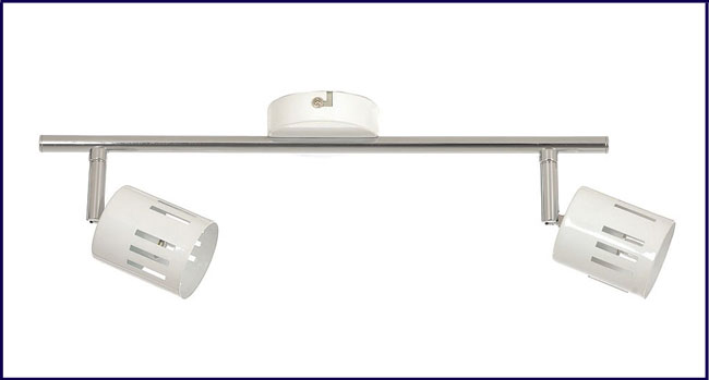  Biała metalowa lampa sufitowa z 2 kloszami A50-Makla
