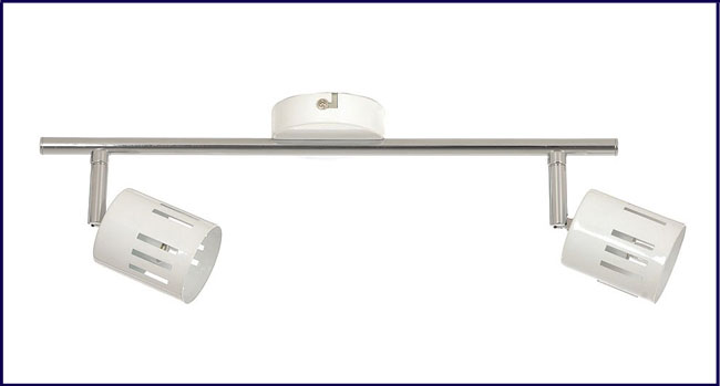 Biała metalowa lampa sufitowa z 2 kloszami V454-Mesa