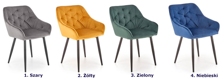 Dostępna kolorystyka krzeseł tapicerowanych Deviso