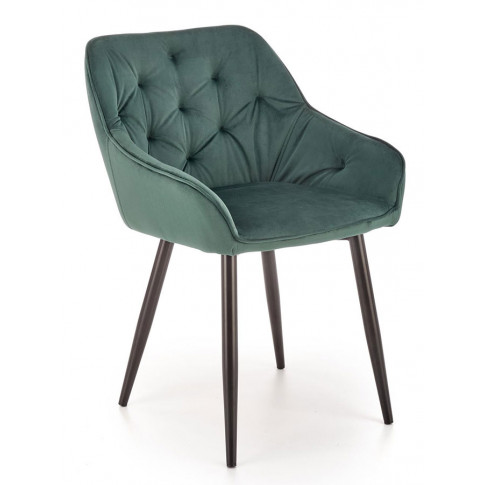 Zielone tapicerowane krzeslo Deviso
