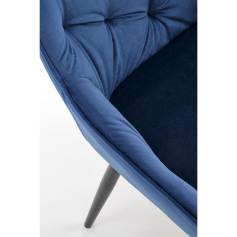 Ciemnoniebieskie krzesło pikowane Deviso