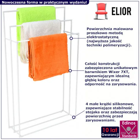 Metalowy stojak łazienkowy Lorgin biały