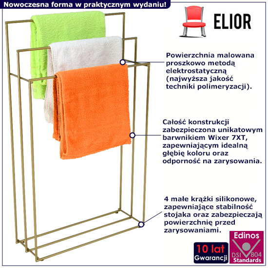 Złoty stojak na ręczniki Poliks