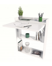 Białe składane biurko z półkami - Vatos w sklepie Edinos.pl