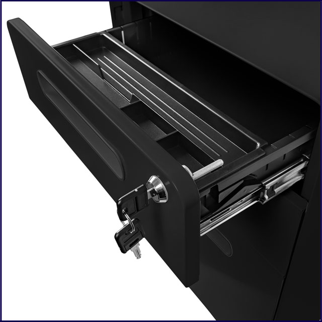 Nowoczesny kontenerek biurowy na kółkach zamykany Amaros