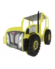 Żółte łóżko dla chłopca traktor dla dziecka z materacem - Tarko 90x180 cm w sklepie Edinos.pl