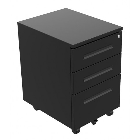 Czarny kontenerek pod biurko na klucz Wox 4X