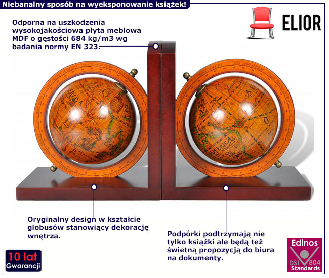 Podpórka na książki w kształcie globusów Ulfi