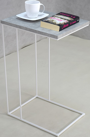 Wizualizacja stolika pomocniczego Texti 3X biały+beton