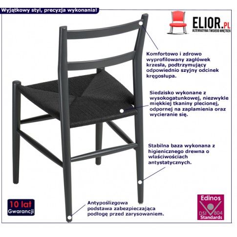 Fotografia Krzesło Merlone - czarne z kategorii Krzesła