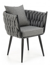 Szary tapicerowany fotel wypoczynkowy - Ruleso 3X w sklepie Edinos.pl