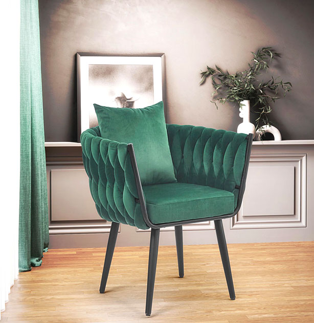 Zielony tapicerowany fotel Ruleso 4X