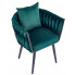 Zielony fotel tapicerowany welurem Ruleso