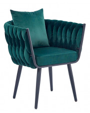 Zielony welurowy fotel wypoczynkowy - Ruleso 4X w sklepie Edinos.pl