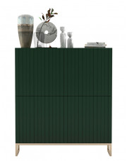 Zielona komoda z lamelami na froncie - Irving 4X w sklepie Edinos.pl