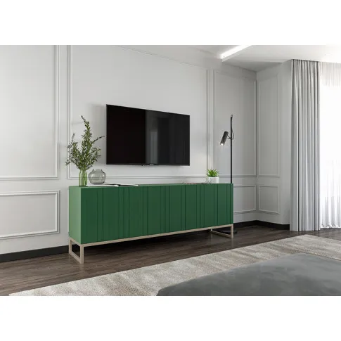 Aranżacja z zieloną szafką na  telewizor Irving 5X