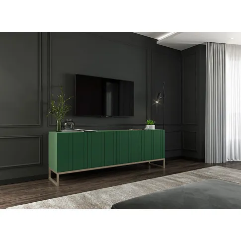 Aranżacja z zieloną szafką rtv Irving 5X