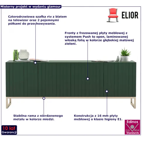 Zielona szafka rtv Irving 5X