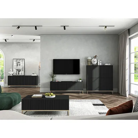 Wizualizacja aranżacji z czarnym zestawem z kolekcji Irving