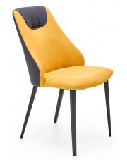 Musztardowe krzesło tapicerowane - Zalores w sklepie Edinos.pl