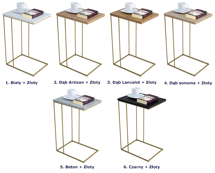 Druciany stolik pomocniczy Martix 4X kolory
