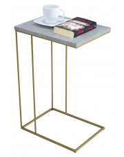 Druciany stolik pomocniczy beton + złoty - Texti 4X