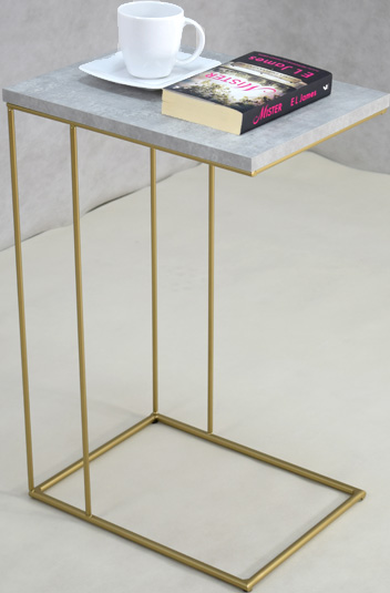 Wizualizacja stolika pomocniczego Texti 4X złoty+beton