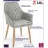 Fotografia Pikowane krzesło tapicerowane z podłokietnikami Syvis - popielate z kategorii Krzesła metalowe do kuchni