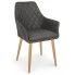 Zdjęcie produktu Pikowane krzesło tapicerowane z podłokietnikami Syvis - ciemny brąz.