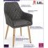 Fotografia Pikowane krzesło tapicerowane z podłokietnikami Syvis - ciemny brąz z kategorii Krzesła welurowe pikowane
