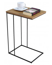 Loftowy stolik pomocniczy dąb lancelot + czarny- Texti 5X w sklepie Edinos.pl