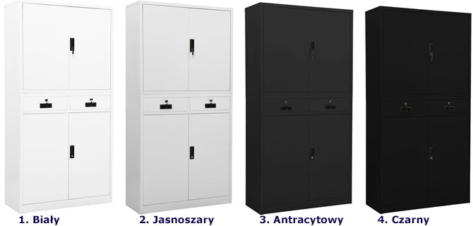 Szara stalowa szafa zamykana na klucz na dokumenty Lipsod