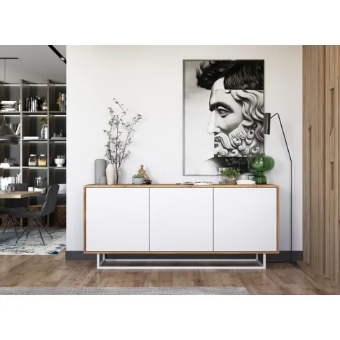 Wizualizacja aranżacji z białą komodą Foxton 3X