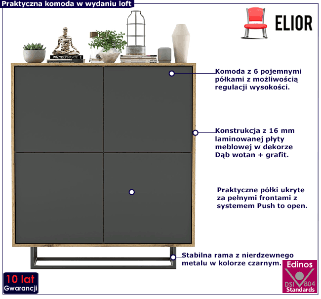 Komoda w stylu scandi loft Avila 4X