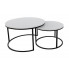 Industrialne stoliki kawowe biały + czarny - Mirden 3X