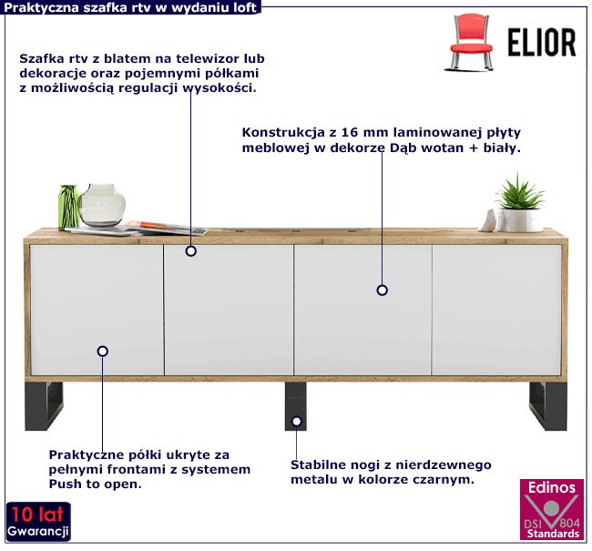 Szafka rtv w stylu scandi loft Avila 10X