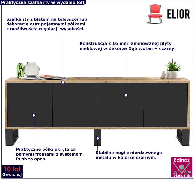 Szafka rtv w stylu scandi loft Avila 10X