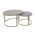 Zestaw dwóch stolików w stylu glamur szary + złoty - Mirden 4X