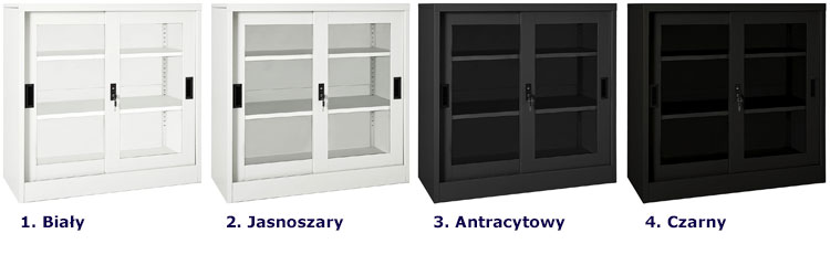 Szara szafka biurowa z witrynką na klucz Iberia