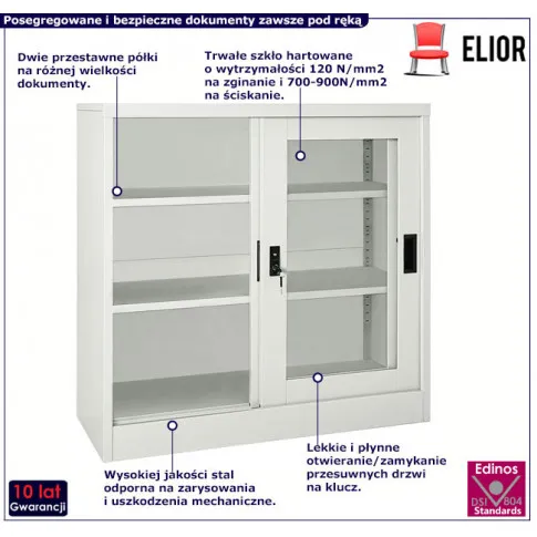 Stalowa szafka do biura z półkami Varmi