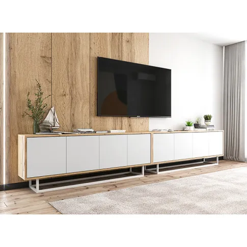 Komplet 2 białych stojących szafek rtv Foxton 14X