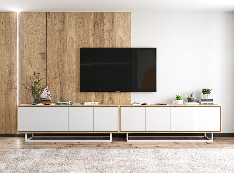 Aranżacja z wykorzystaniem kompletu szafek rtv Avila 14X